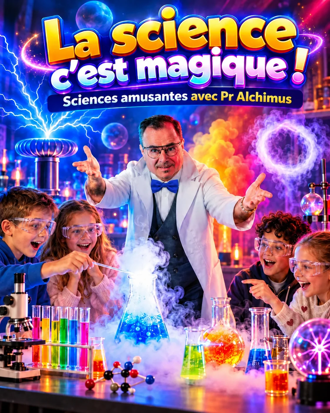 Affiche complète La Science, c’est magique ! — sciences amusantes avec le Professeur Alchimus